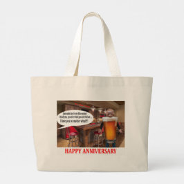 Jumbotasche. Happy Jubiläum. Orang-Utan-Bier Jumbo Stoffbeutel
