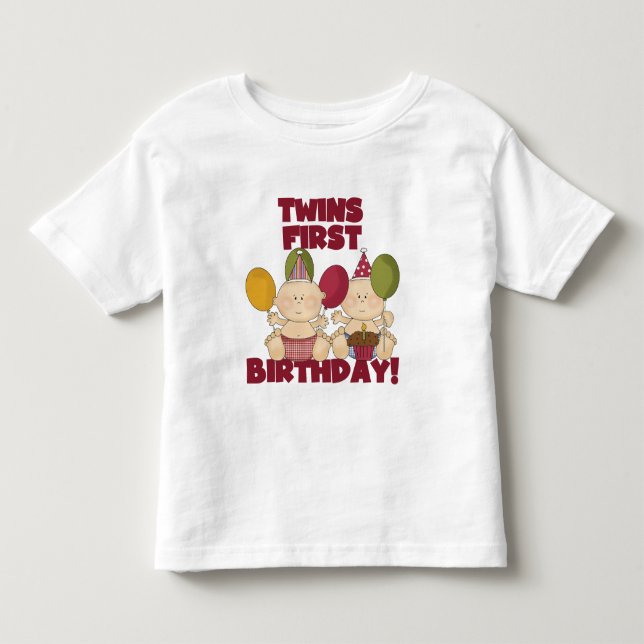 Jumeaux 1er anniversaire - T-shirts et cadeaux pou (Devant)