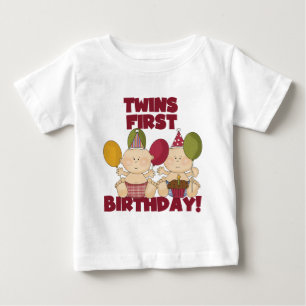Jumeaux 1er anniversaire - T-shirts et cadeaux pou