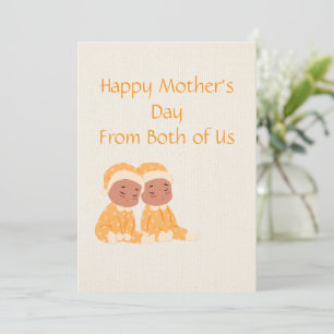 Jumeaux couchés Bonne carte mère pour la fête des 