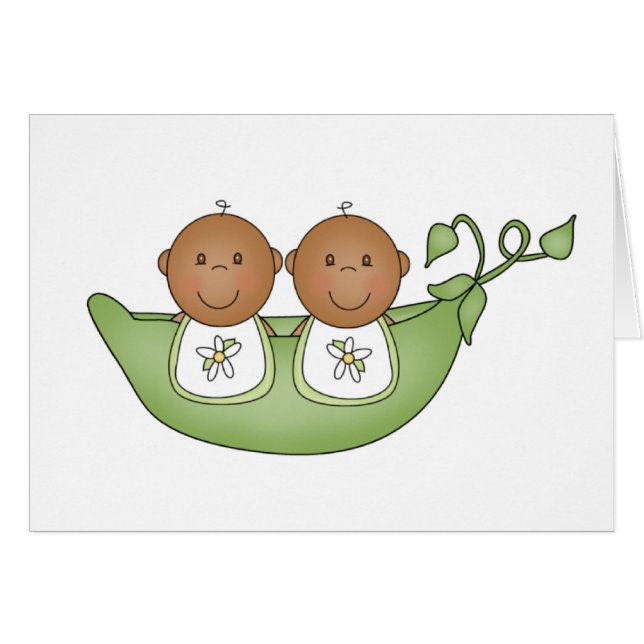 Jumeaux d'Afro-américain dans la cosse de pois (Devant horizontal)