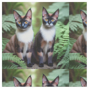 Jumeaux de chat siamois au chocolat, tissu