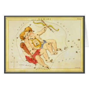 Jumeaux Gemini Constellation Vintage Urania miroir