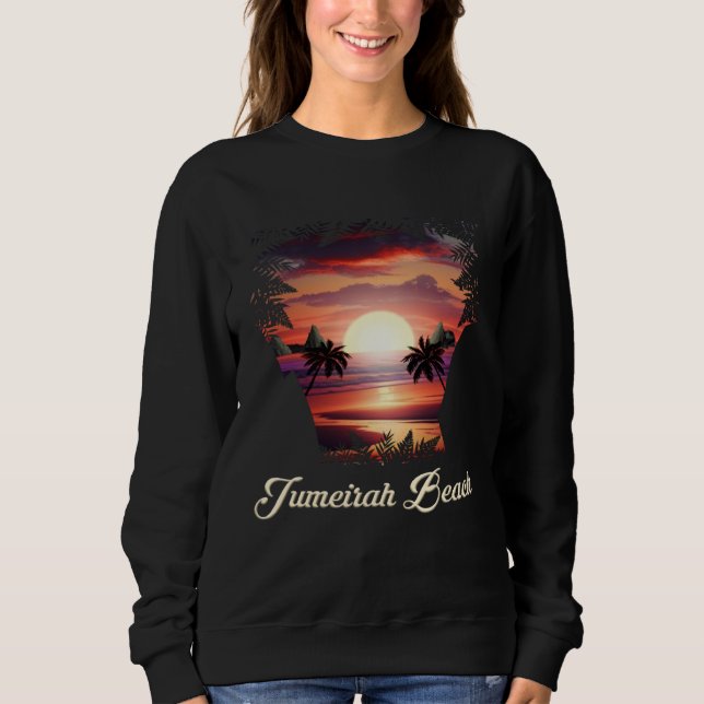 Jumeirah Beach Vibrant Sunset  Dubai United Arab E Sweatshirt (Vorderseite)