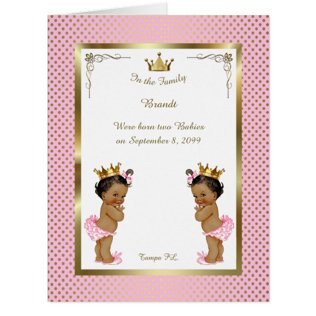 Jumelle la carte de faire-part de FILLES de (Devant)