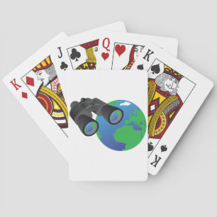 Jumelles et cartes de jeu de la terre