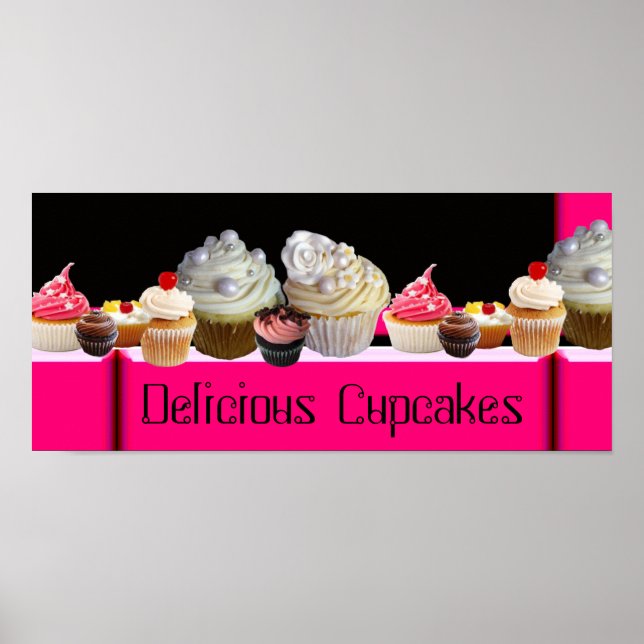 JUMMLICHE KUPFKAKEN DESERT SHOP/ PINK SCHWARZ-WEIS POSTER (Vorne)