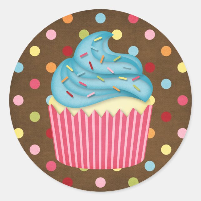 Jummy Cupcake Runder Aufkleber (Vorderseite)