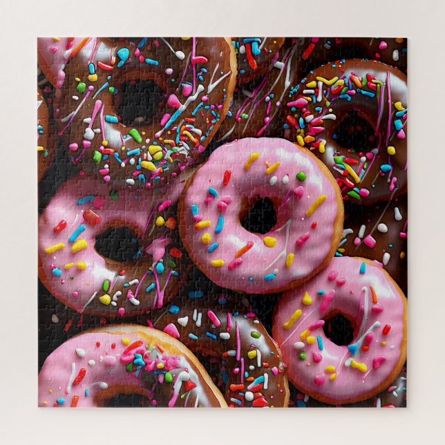 Jummy Pink und Schokolade Donuts mit Sprinklen (Vertikal)
