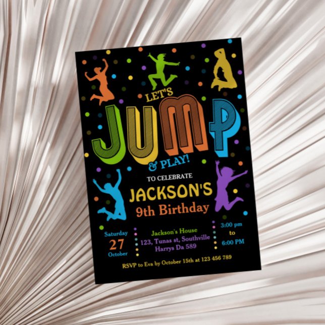 Jump Anniversaire Trampoline Party Invitation (Créateur téléchargé)