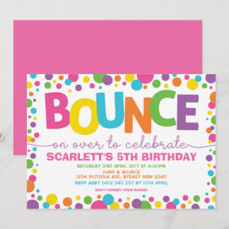 Jump Birthday Bounce House Trampolin Party Einladung