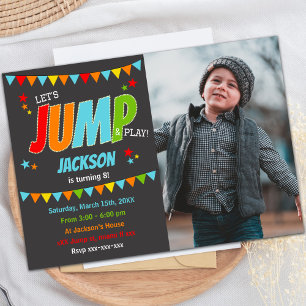 Jump Birthday Einladungen mit Foto