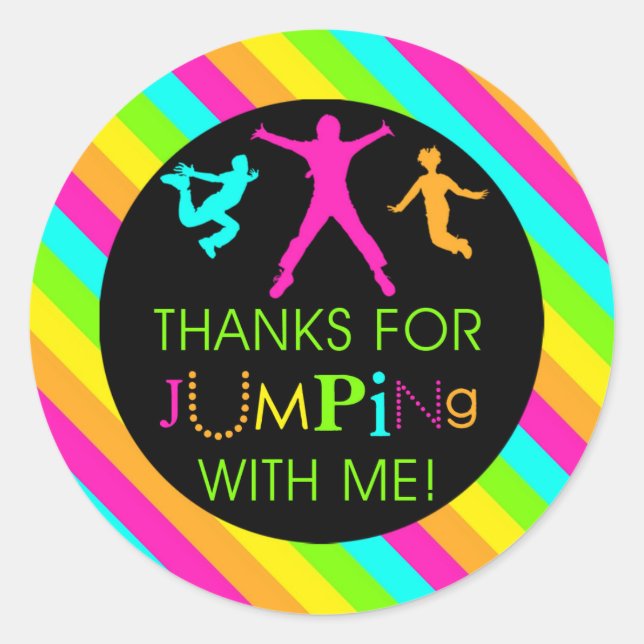 Jump Birthday Girl Matching Danke Stickers (Vorderseite)