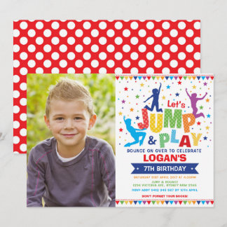 Jump Birthday Party Bounce House Trampolin Einladung