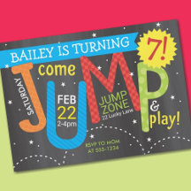 Jump Birthday Party - Rechte auf Chalkboard