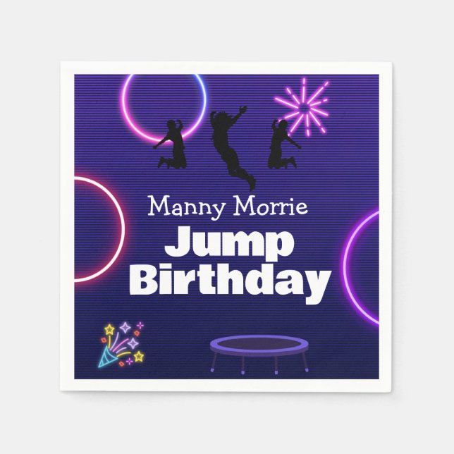 Jump Birthday Serviette (Vorderseite)