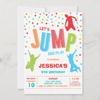 Jump Bounce House Birthday Party Invitation Einladung