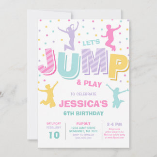 Jump Bounce House Birthday Party Invitation Einladung