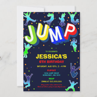Jump Bounce House Birthday Party Invitation Einladung
