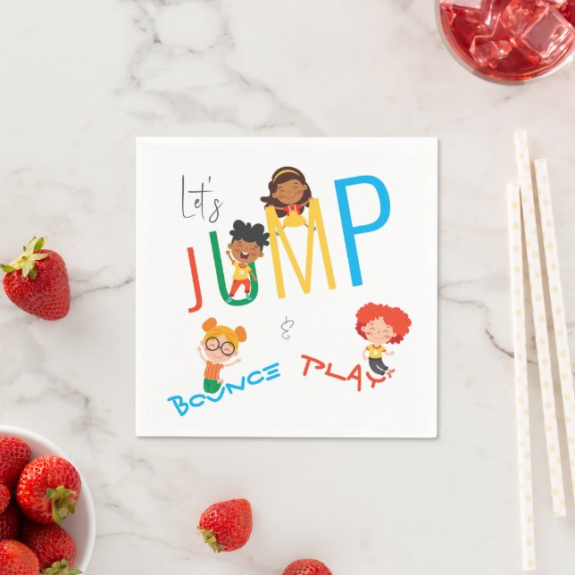 Jump Bounce Play Trampoline Park Party Geburtstag Serviette (Beispiel)