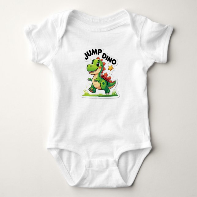 Jump Dino - Cartoon Sticker T - Shirt (Vorderseite)