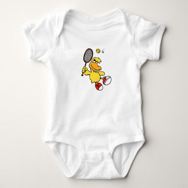 Jump Duck Tennis | Hintergrundfarbe auswählen Baby Strampler (Vorderseite)