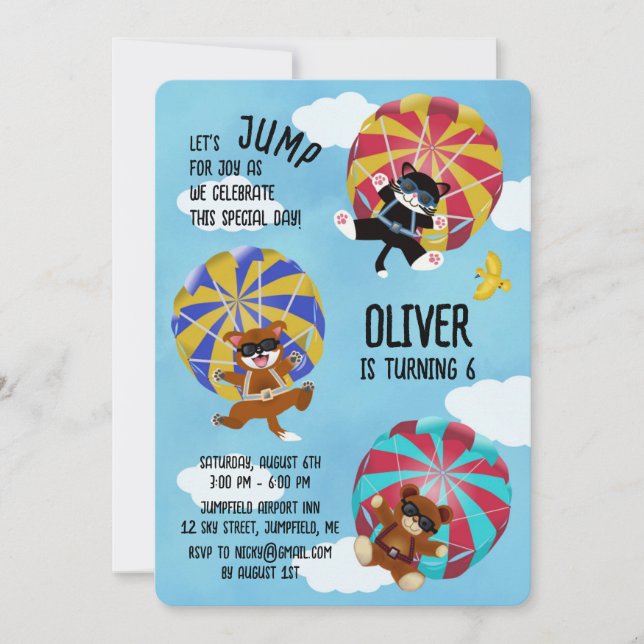 Jump for Joy Birthday Party Invitation (Devant)