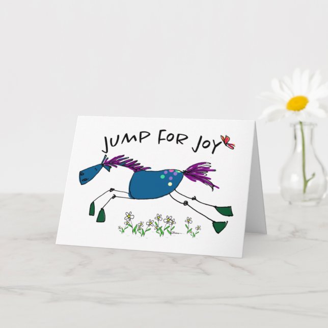 Jump for Joy (Blue) Nouvelle carte de voeux pour b (Petite plante)