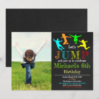 Jump Gymnastik Drehte Chalkboard Boy Birthday