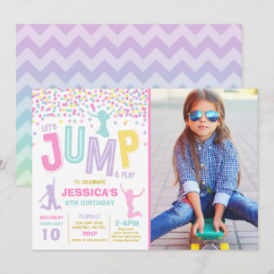 Jump Invitation à l'anniversaire Trampoline Party