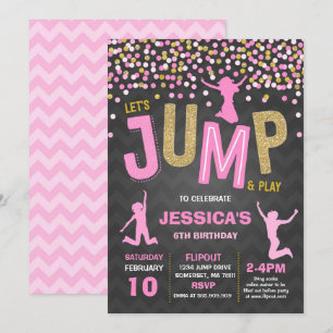 Jump Invitation à l'anniversaire Trampoline Party