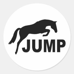 JUMP mit Sprungpferd Runder Aufkleber