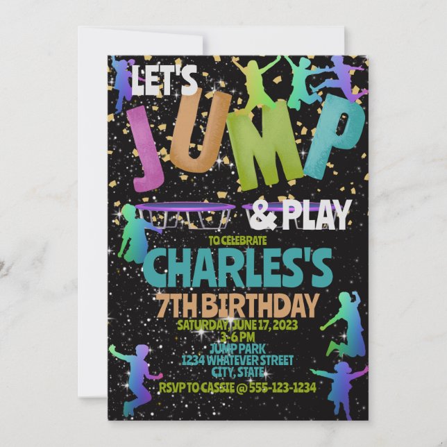 Jump Park Kindergeburtstag Party Custom Einladung (Vorderseite)