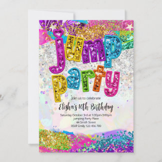 Jump Party Birthday Any Age Party Invitation Einladung