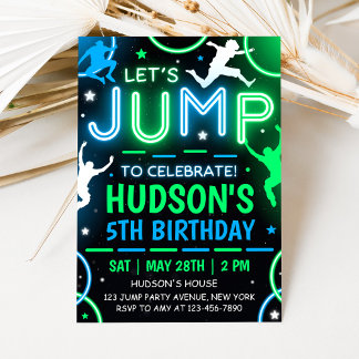 Jump Party Invitation Trampoline Birthday Einladung