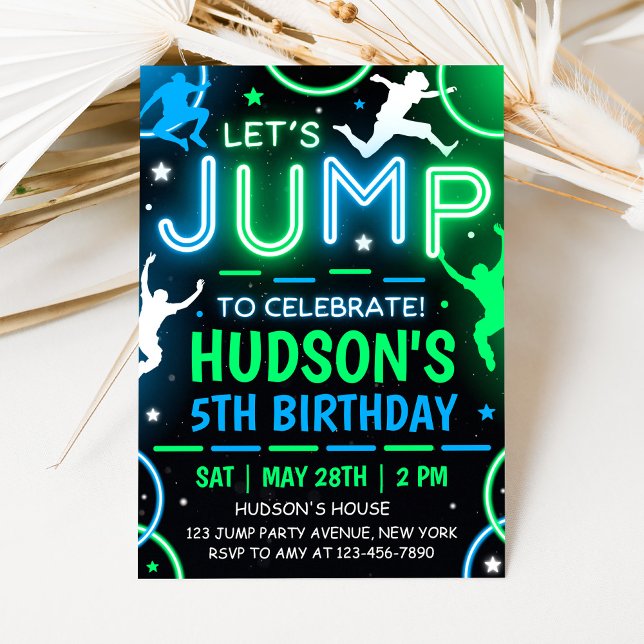 Jump Party Invitation Trampoline Birthday Einladung (Von Creator hochgeladen)