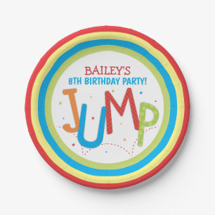 Jump Party Trampolin Geburtstag Party Paper Plate Pappteller