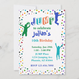 Jump Party Trampolin Park Boys Geburtstag Einladung