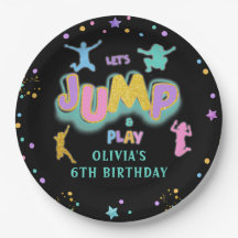 Jump Play Birthday Jump Trampolin Paper Plate