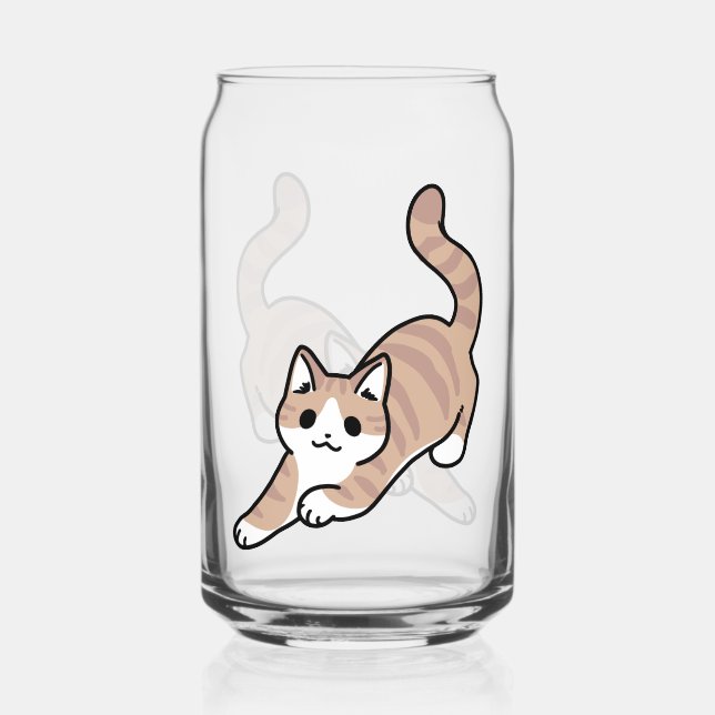 Jump Purr Jump: Spielerisches Cat Design mit Spaß  Dosenglas (Vorderseite)