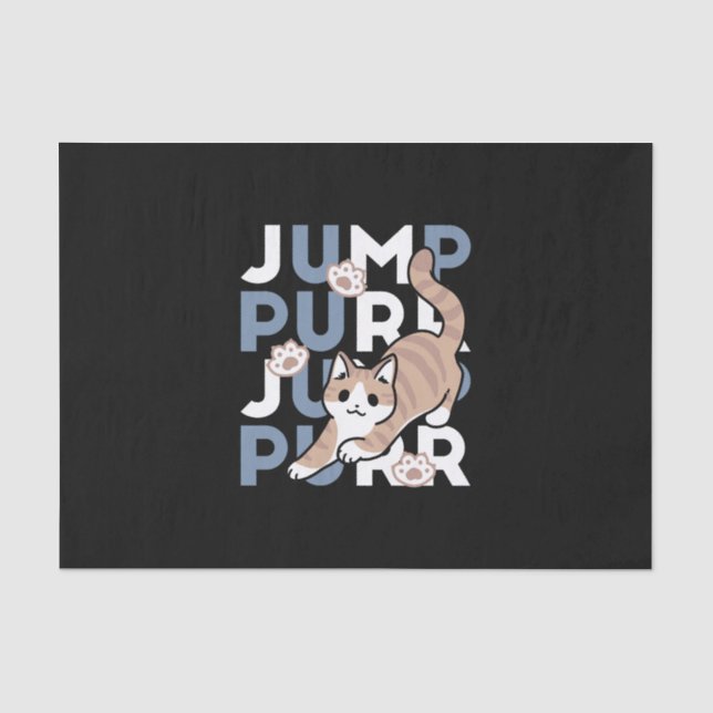 Jump Purr Jump: Spielerisches Cat Design mit Spaß  Seidenpapier (Vorderseite)