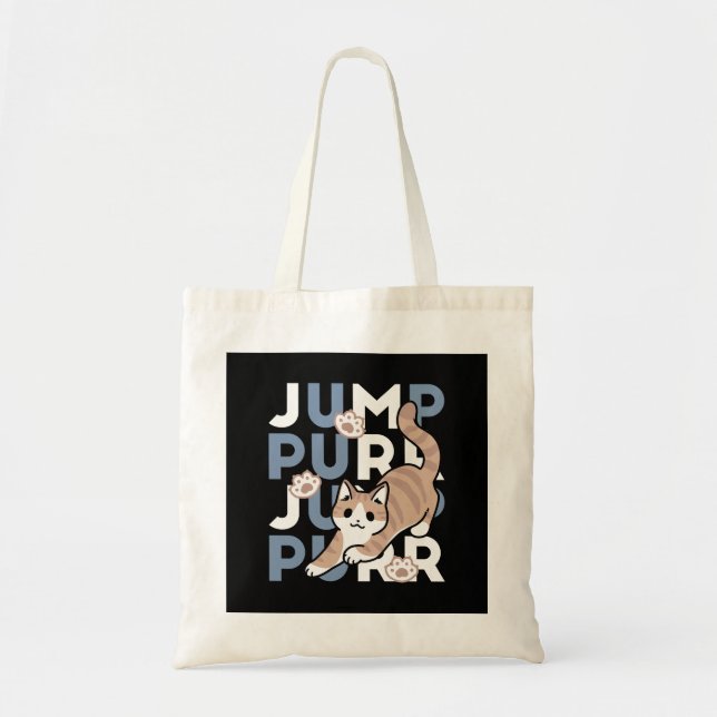 Jump Purr Jump: Spielerisches Cat Design mit Spaß  Tragetasche (Vorne)