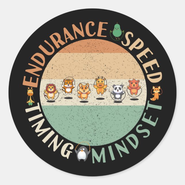Jump Roping - Rope Skipping Mindset Runder Aufkleber (Vorderseite)