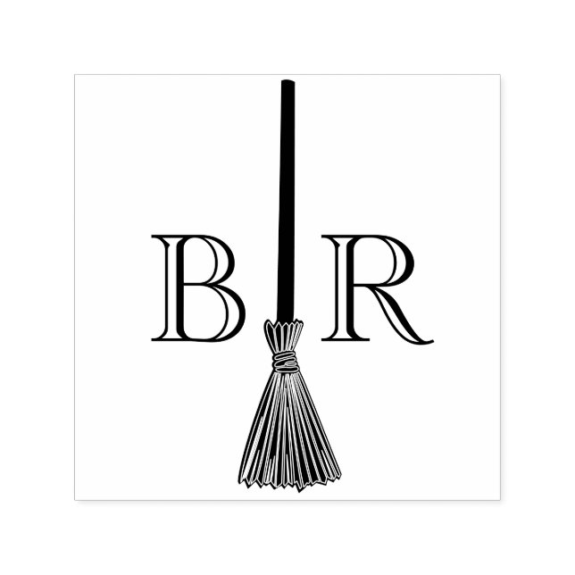 Jump the Broom C Couple Wedding 2 Initial Monogram Permastempel (Design)