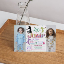 Jump Trampolin farbenfrohe Doppel-Geburtstagsparty