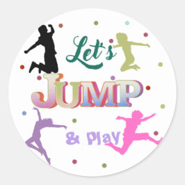 Jump Trampolin farbenfrohe Geburtstagsparty Runder Aufkleber
