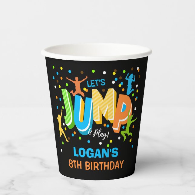 Jump Trampolin Geburtstagsparty Paper Cup Pappbecher (Vorderseite)