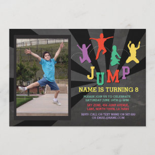 Jump Trampoline Anniversaire Invitation photo