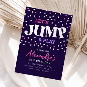 Jump Trampoline Girl Anniversaire Invitation