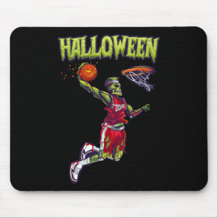 Jump Zombie Basketball Dunk Player Halloween Pumpk Mousepad